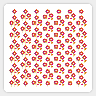 Pretty pink abstract flowers pattern design. Sticker